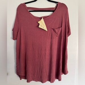 Women’s 2X Plus Size Top Blouse Shirt Dusty Rose NWT